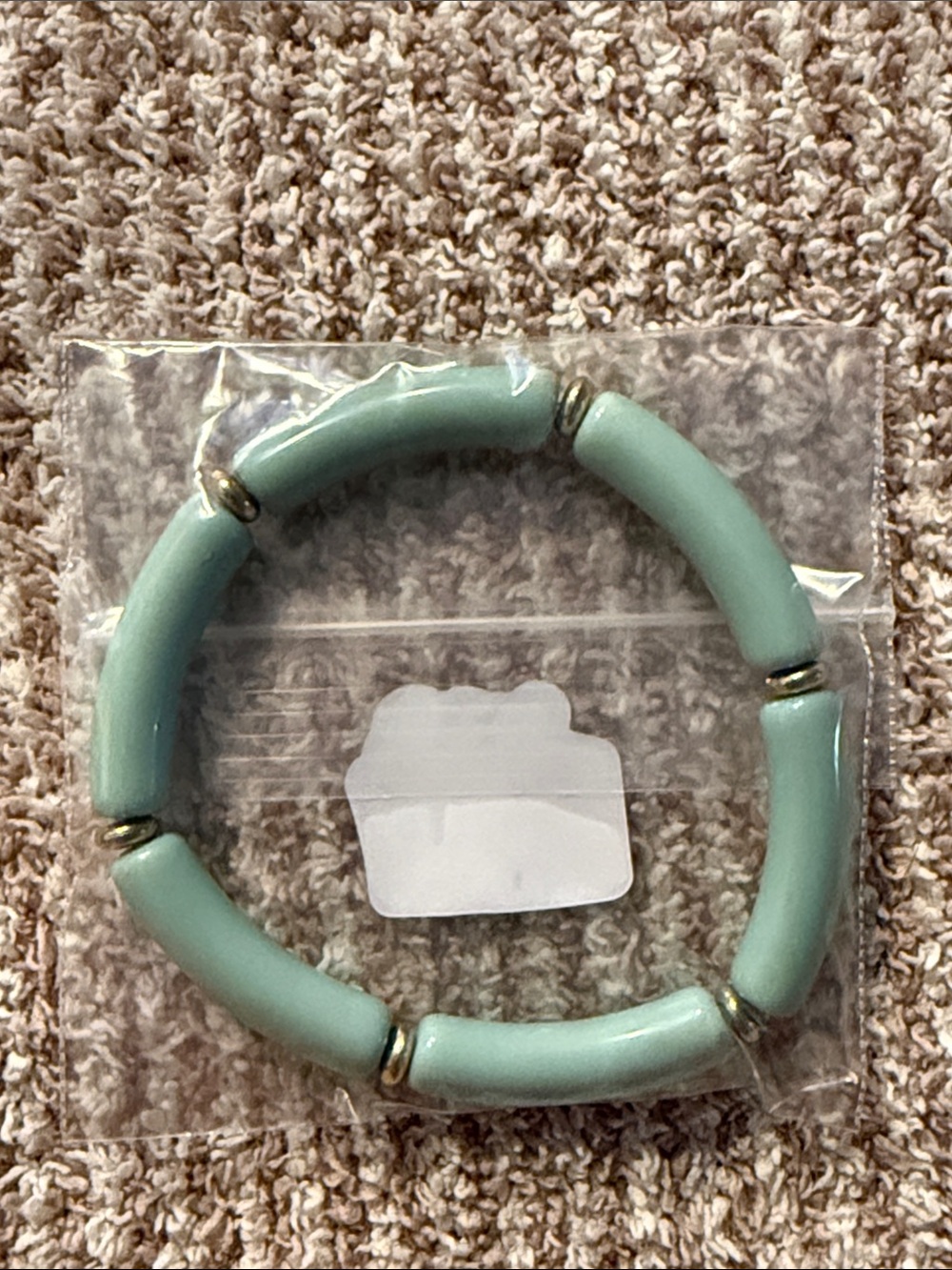 Dark Mint Green Beaded Stretch Bracelet - Women Jewelry